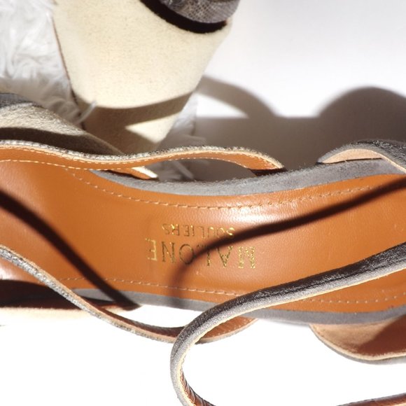 MALONE SOULIERS GRAY & BEIGE Heel SIZE 40 - Picture 4 of 9